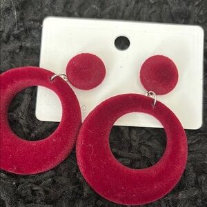 SHEIN Red Geometric Statement Earrings